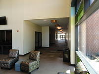 The hallway to the conference rooms.
